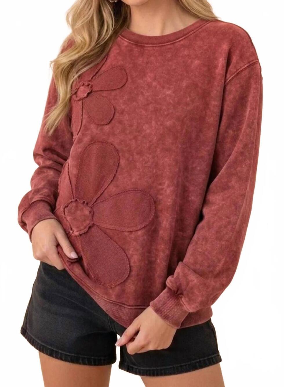 NEW HEIMISH USA soft knit pullover sweatshirt in burgundy